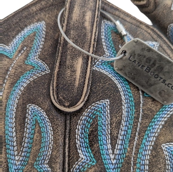 New...LANE Cowboy Brown Saratoga Boots...Size 5 - Picture 6 of 12